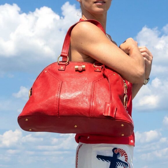 Yves Saint Laurent Handbags - Yves Saint Laurent Large Red Muse Bag
